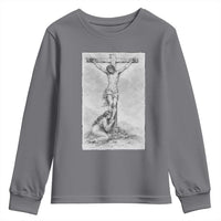 Jesus and St Mary Magdalene At The Cross Youth Sweatshirt Vintage Catholic Lent