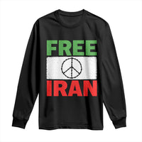 Free Iran Long Sleeve Shirt Stop War Barbed Wire Peace Sign