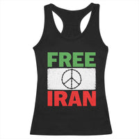 Free Iran Racerback Tank Top Stop War Barbed Wire Peace Sign