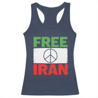 Free Iran Racerback Tank Top Stop War Barbed Wire Peace Sign