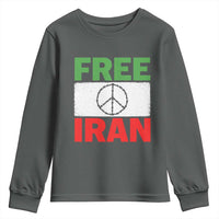 Free Iran Youth Sweatshirt Stop War Barbed Wire Peace Sign
