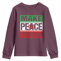 Make Peace With Iran Youth Sweatshirt Peace Pacifist Stop War In Middle East