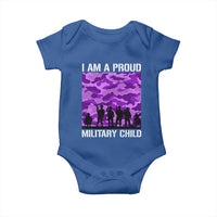 I Am A Proud Military Child Baby Onesie Military Child Month Purple Camouflage Flag