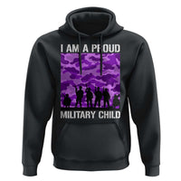 I Am A Proud Military Child Hoodie Military Child Month Purple Camouflage Flag
