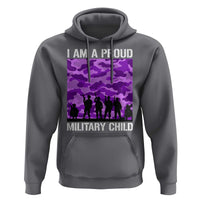 I Am A Proud Military Child Hoodie Military Child Month Purple Camouflage Flag