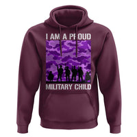 I Am A Proud Military Child Hoodie Military Child Month Purple Camouflage Flag