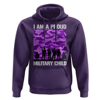 I Am A Proud Military Child Hoodie Military Child Month Purple Camouflage Flag
