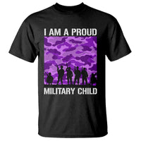 I Am A Proud Military Child T Shirt Military Child Month Purple Camouflage Flag