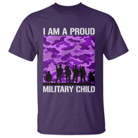 I Am A Proud Military Child T Shirt Military Child Month Purple Camouflage Flag