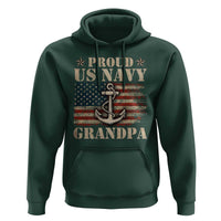 Proud US Navy Grandpa Hoodie Vintage American Flag Anchor