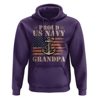 Proud US Navy Grandpa Hoodie Vintage American Flag Anchor