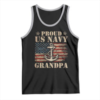 Proud US Navy Grandpa Tank Top Vintage American Flag Anchor