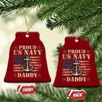 Proud US Navy Daddy Ceramic Ornament Vintage American Flag Anchor - Wonder Print Shop