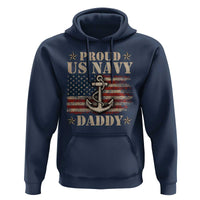 Proud US Navy Daddy Hoodie Vintage American Flag Anchor