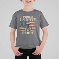 Proud US Navy Daddy T Shirt For Kid Vintage American Flag Anchor