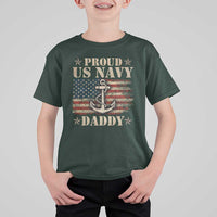 Proud US Navy Daddy T Shirt For Kid Vintage American Flag Anchor