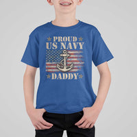 Proud US Navy Daddy T Shirt For Kid Vintage American Flag Anchor