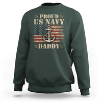 Proud US Navy Daddy Sweatshirt Vintage American Flag Anchor