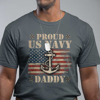 Proud US Navy Daddy T Shirt Vintage American Flag Anchor