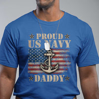 Proud US Navy Daddy T Shirt Vintage American Flag Anchor