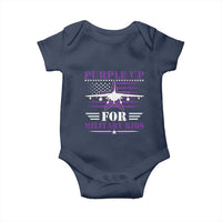Purple Up For Military Kids Baby Onesie Vintage American Flag Fights