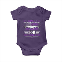 Purple Up For Military Kids Baby Onesie Vintage American Flag Fights