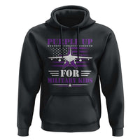 Purple Up For Military Kids Hoodie Vintage American Flag Fights