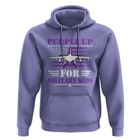 Purple Up For Military Kids Hoodie Vintage American Flag Fights