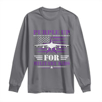 Purple Up For Military Kids Long Sleeve Shirt Vintage American Flag Fights