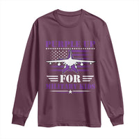 Purple Up For Military Kids Long Sleeve Shirt Vintage American Flag Fights