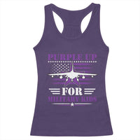 Purple Up For Military Kids Racerback Tank Top Vintage American Flag Fights