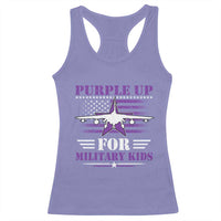 Purple Up For Military Kids Racerback Tank Top Vintage American Flag Fights