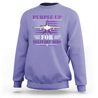 Purple Up For Military Kids Sweatshirt Vintage American Flag Fights