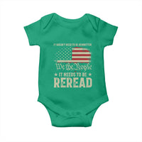 It Doesn't Need To Be Rewritten It Needs To Be Reread Baby Onesie We The People Vintage Flag