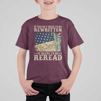 It Doesn't Need To Be Rewritten It Needs To Be Reread T Shirt For Kid We The People Vintage American Flag