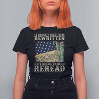 It Doesn't Need To Be Rewritten It Needs To Be Reread T Shirt For Women We The People Vintage American Flag