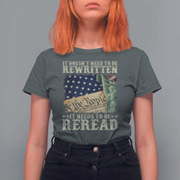 It Doesn't Need To Be Rewritten It Needs To Be Reread T Shirt For Women We The People Vintage American Flag
