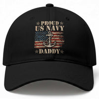 Proud US Navy Daddy Baseball Cap Vintage American Flag Anchor