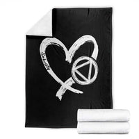 Sobriety Heart Sober Anniversary Alcoholic Abstinence Throw Blanket