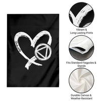 Sobriety Heart Sober Anniversary Alcoholic Abstinence Garden Flag