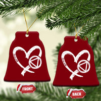 Sobriety Heart Sober Anniversary Alcoholic Abstinence Ceramic Ornament