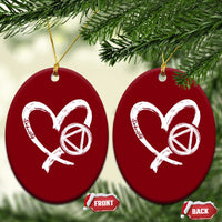 Sobriety Heart Sober Anniversary Alcoholic Abstinence Ceramic Ornament