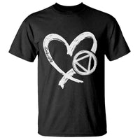 Sobriety Heart Sober Anniversary Alcoholic Abstinence T Shirt