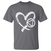 Sobriety Heart Sober Anniversary Alcoholic Abstinence T Shirt
