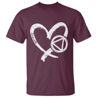 Sobriety Heart Sober Anniversary Alcoholic Abstinence T Shirt