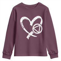 Sobriety Heart Sober Anniversary Alcoholic Abstinence Youth Sweatshirt