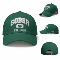 Sober AF 2026 AA Recovery Achiever Sobriety Anniversary Baseball Cap