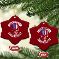 Certified Sober Badass Ceramic Ornament Sobriety Alcohol Fighters Vintage Skull