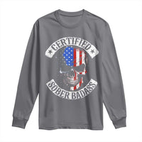 Certified Sober Badass Long Sleeve Shirt Sobriety Alcohol Fighters Vintage Skull