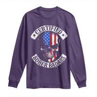 Certified Sober Badass Long Sleeve Shirt Sobriety Alcohol Fighters Vintage Skull